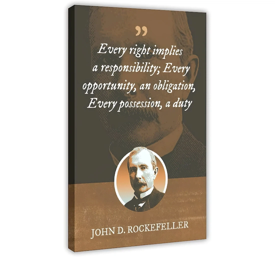 John D Rockefeller Celebrity Printed Poster, Framed Canvas, Wall Art