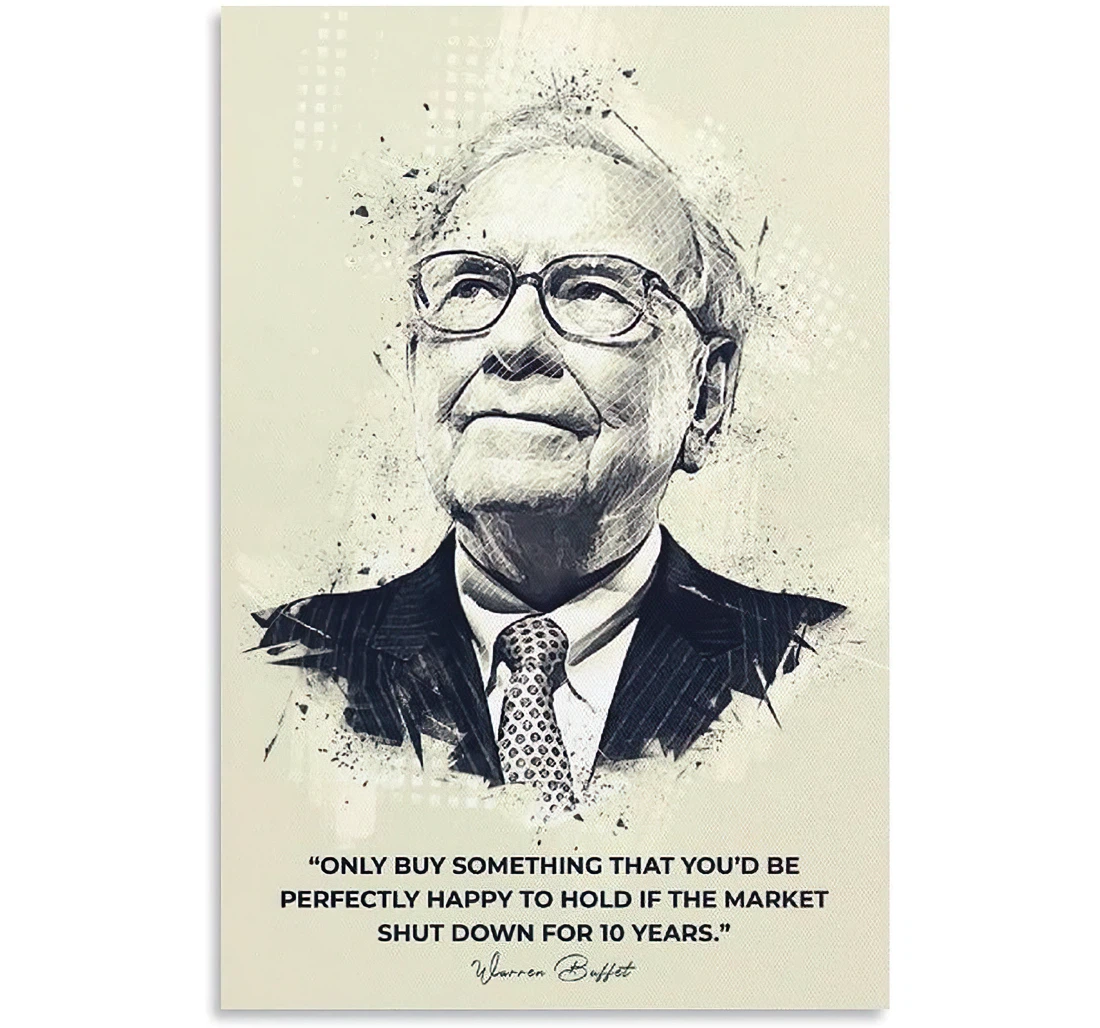 Quotes Warren Buffett Printed Poster, Framed Canvas, Wall Art