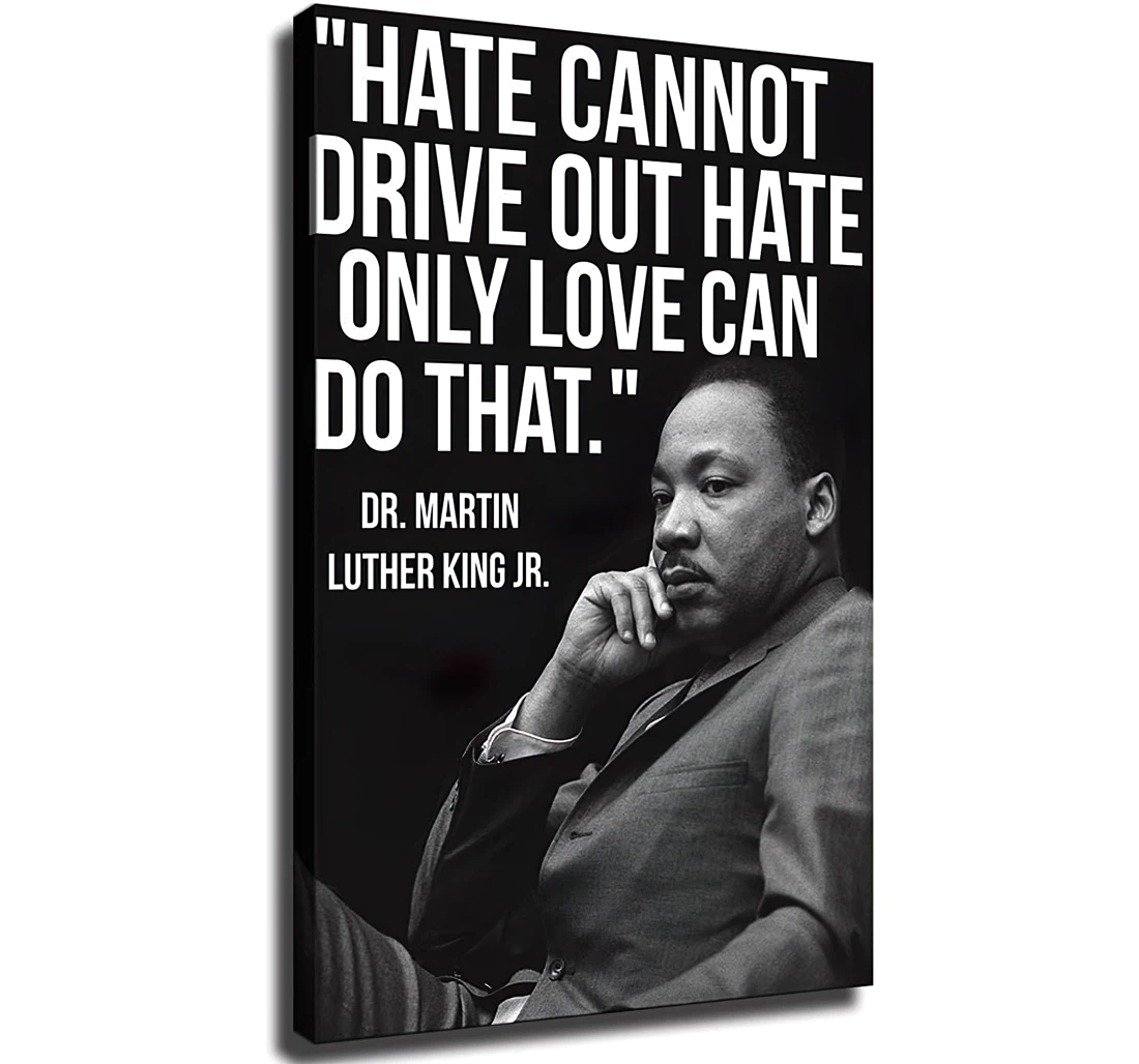 Martin Luther King Jr Mlk Love Famous Printed Poster, Framed Canvas, Wall Art