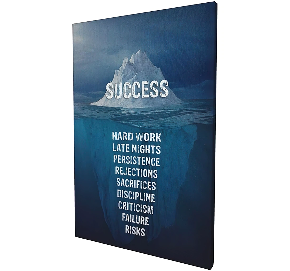 Success Secret Iceberg Printed Poster, Framed Canvas, Wall Art