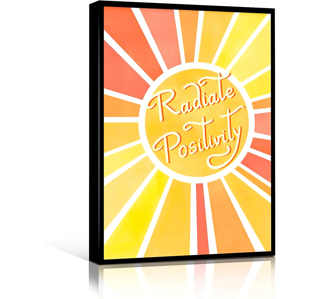 Quotes Girls Radiate Positivity Cute Girls Printed Poster, Framed Canvas, Wall Art