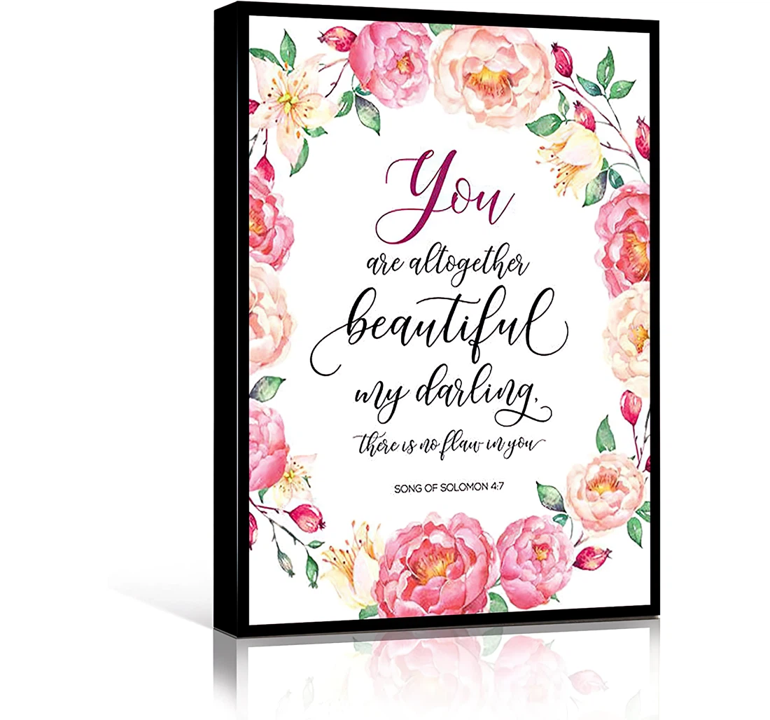 Quotes Christian You Are Altogether Beautiful Bible Beauty Hang In Play Printed Poster, Framed Canvas, Wall Art