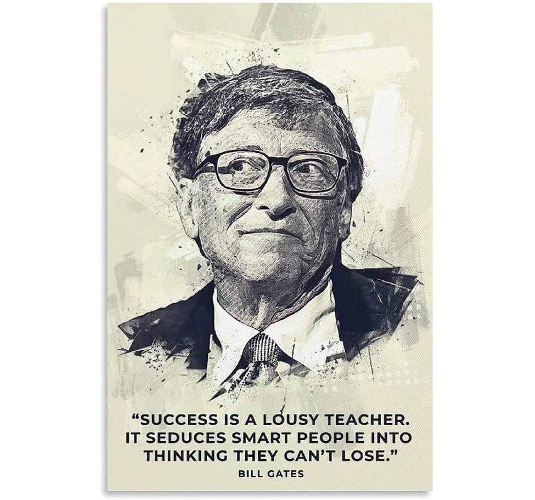 Quotes Bill Gates Printed Poster, Framed Canvas, Wall Art