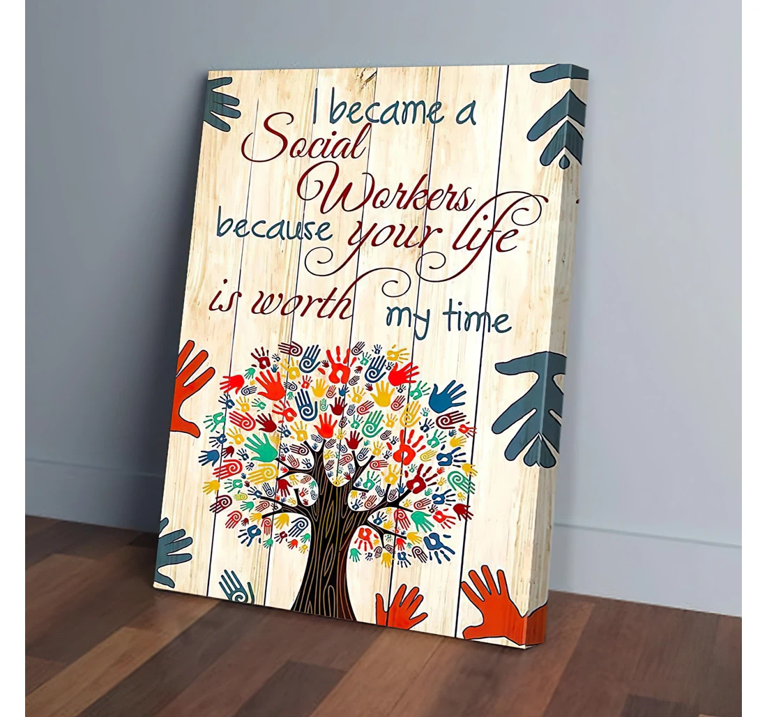 Social Worker Gifts Printed Poster, Framed Canvas, Wall Art