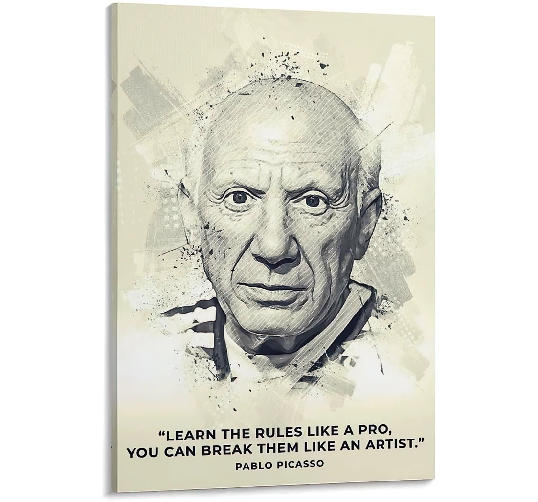 Quotes Pablo Picasso Printed Poster, Framed Canvas, Wall Art