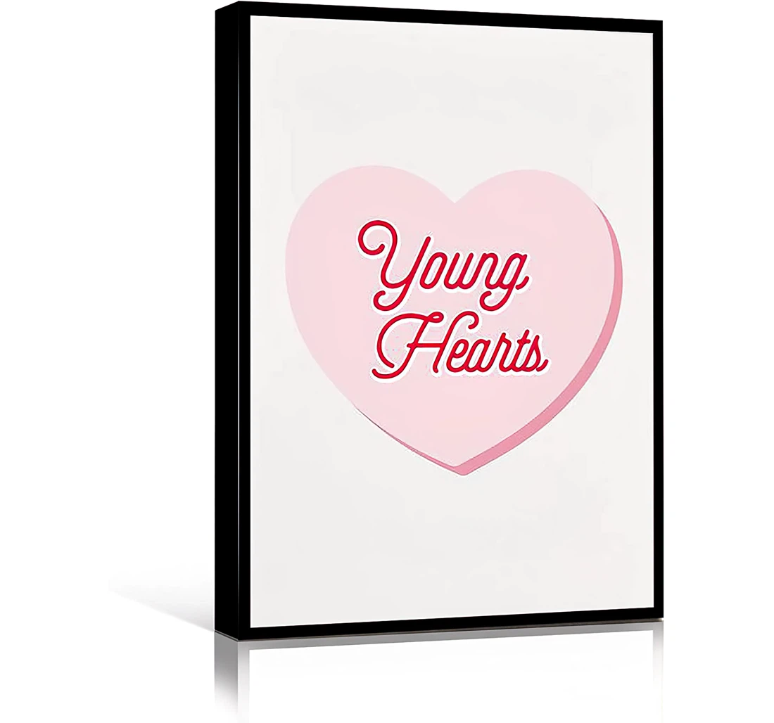 Gifts Personality Mural Young Hearts Run Free Pink And Red Stylish Blush Printed Poster, Framed Canvas, Wall Art