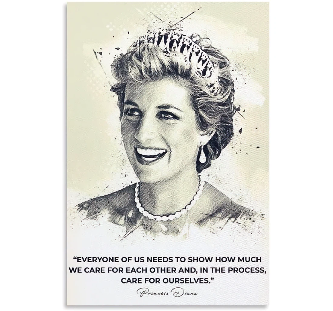 Quotes Diana Princess Of Wales Printed Poster, Framed Canvas, Wall Art