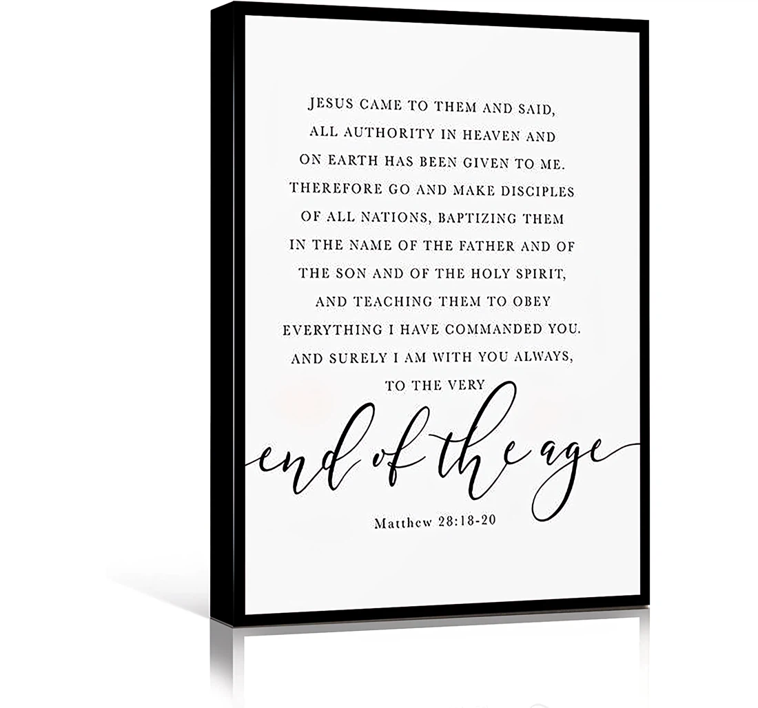 Quotes Matthew I Am With You Always Bible Verse Scripture Christian Printed Poster, Framed Canvas, Wall Art