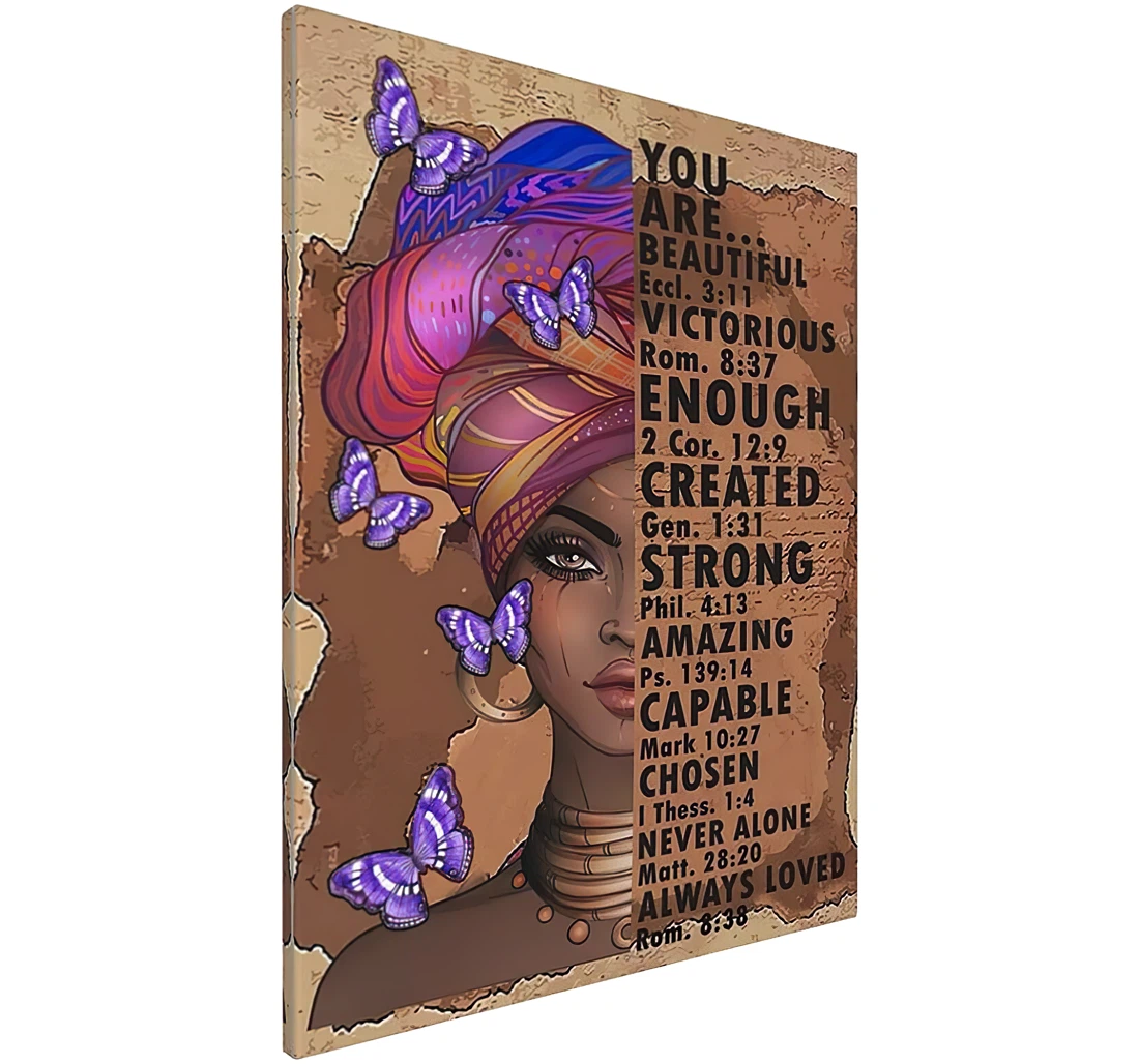 African American You Are Beautiful, Victorious Printed Poster, Framed Canvas, Wall Art