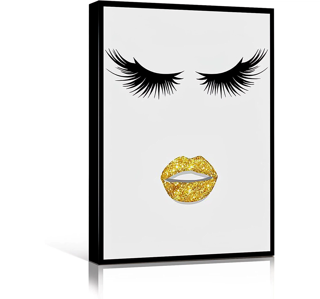 Nail Nail Lashes Makeup Makeup Beauty Fashion Vanity Lashes Printed Poster, Framed Canvas, Wall Art