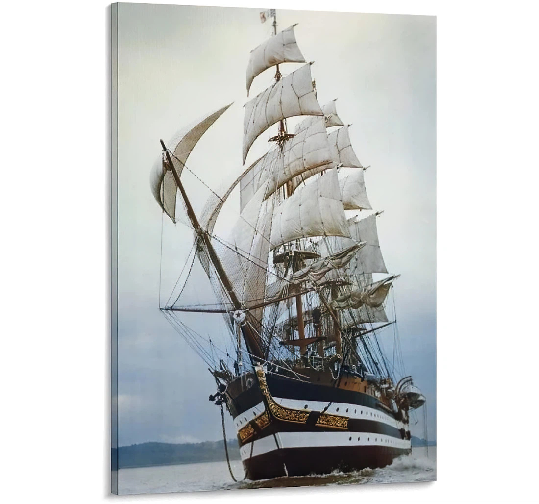 Morden Old Sailing Ships Aesthetics Printed Poster, Framed Canvas, Wall Art