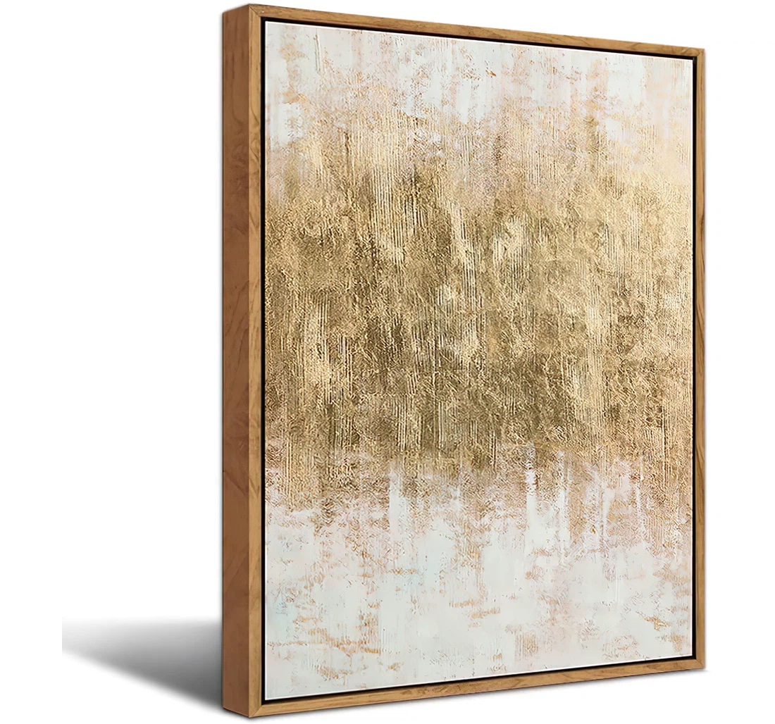 Gardenia On Linen Gold Landscape Nature Color Printed Poster, Framed Canvas, Wall Art
