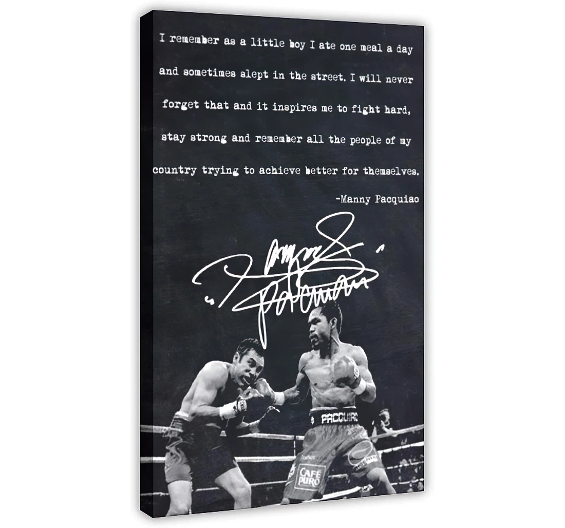 Boxer Manny Pacquiao Printed Poster, Framed Canvas, Wall Art