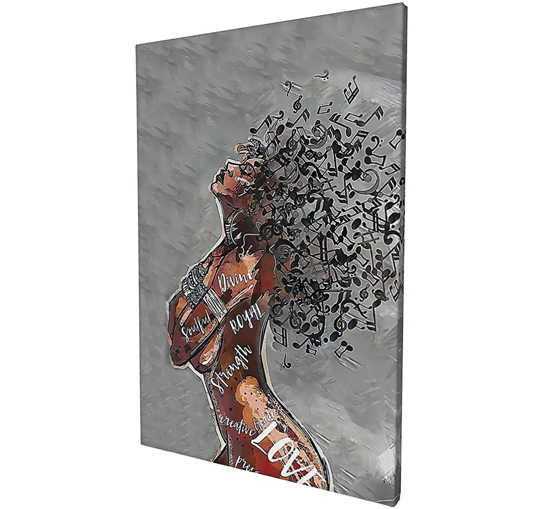 African American Sexy Music Black Girl Black Women Power Melanin Pride Girls Printed Poster, Framed Canvas, Wall Art