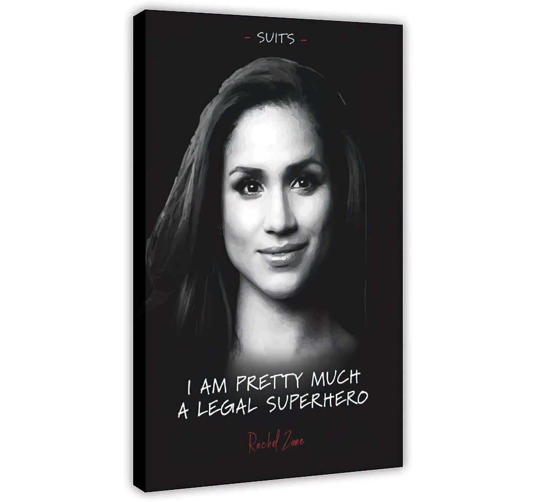 Black Black Star Quotes Rachel Zane Printed Poster, Framed Canvas, Wall Art