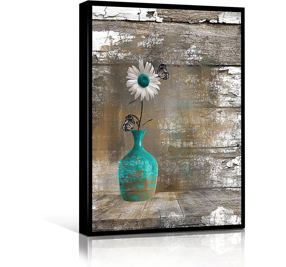 Flowers Butterflies Printed Poster, Framed Canvas, Wall Art