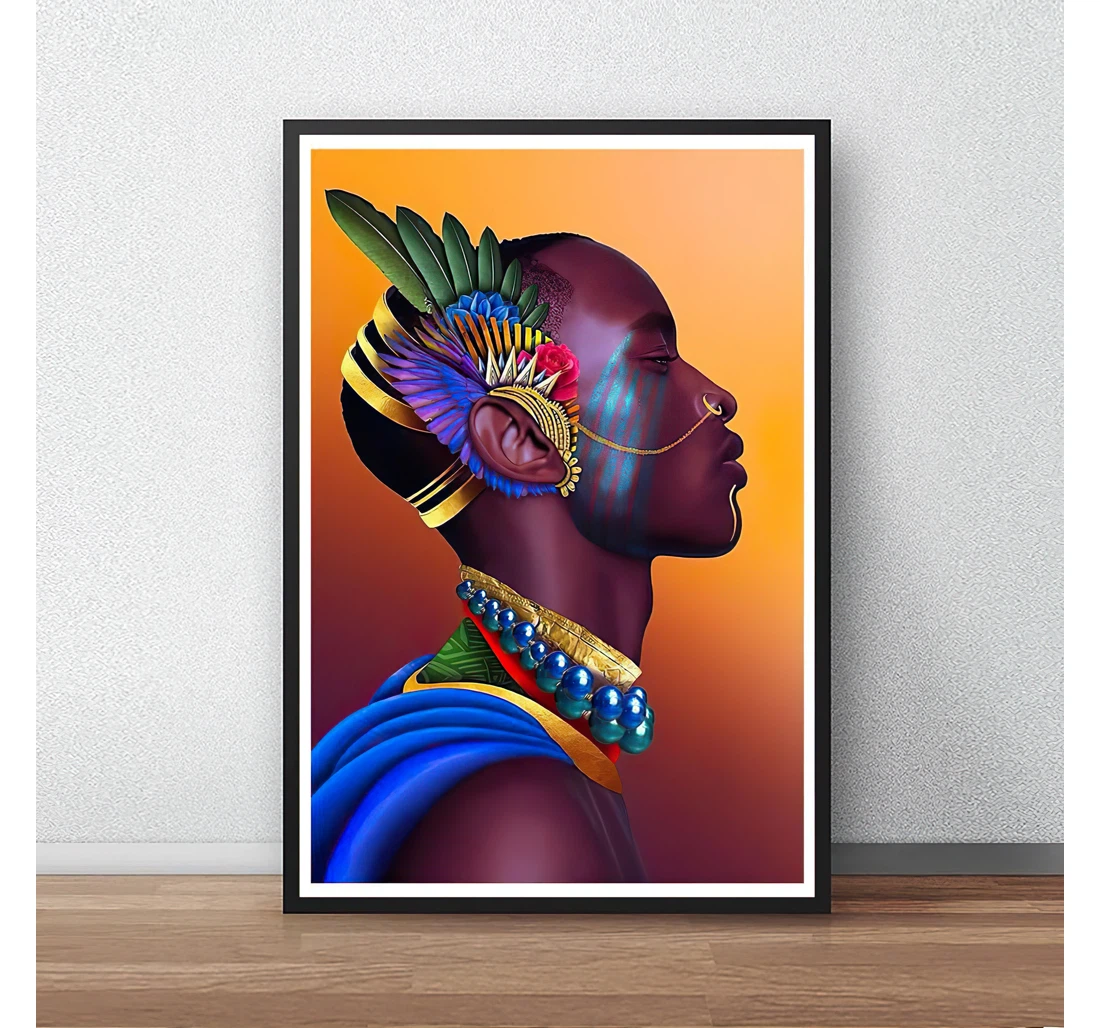 Meaningful African American Art, Black King Printed Poster, Framed Canvas, Wall Art