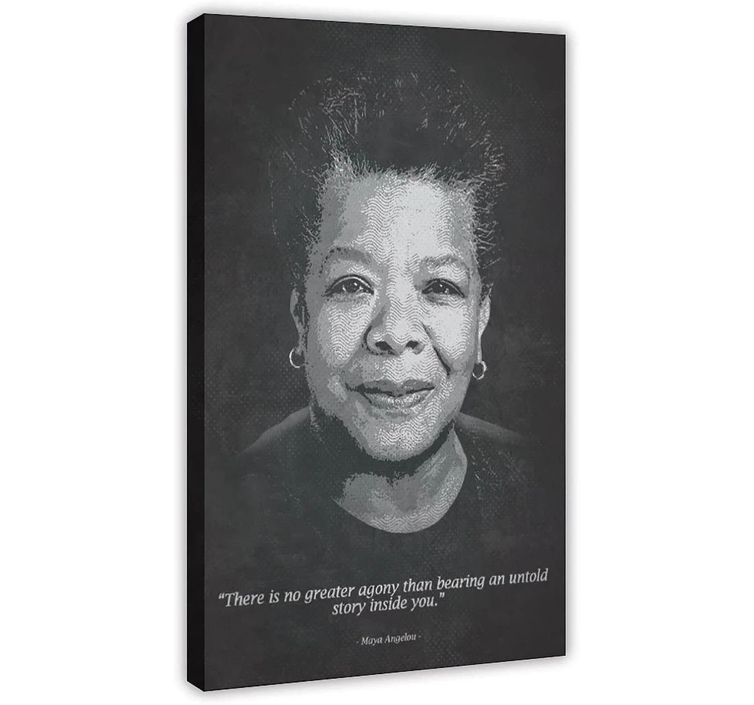 Maya Angelou Celebrity Quotes Restaurant Cafe Corridor Printed Poster, Framed Canvas, Wall Art