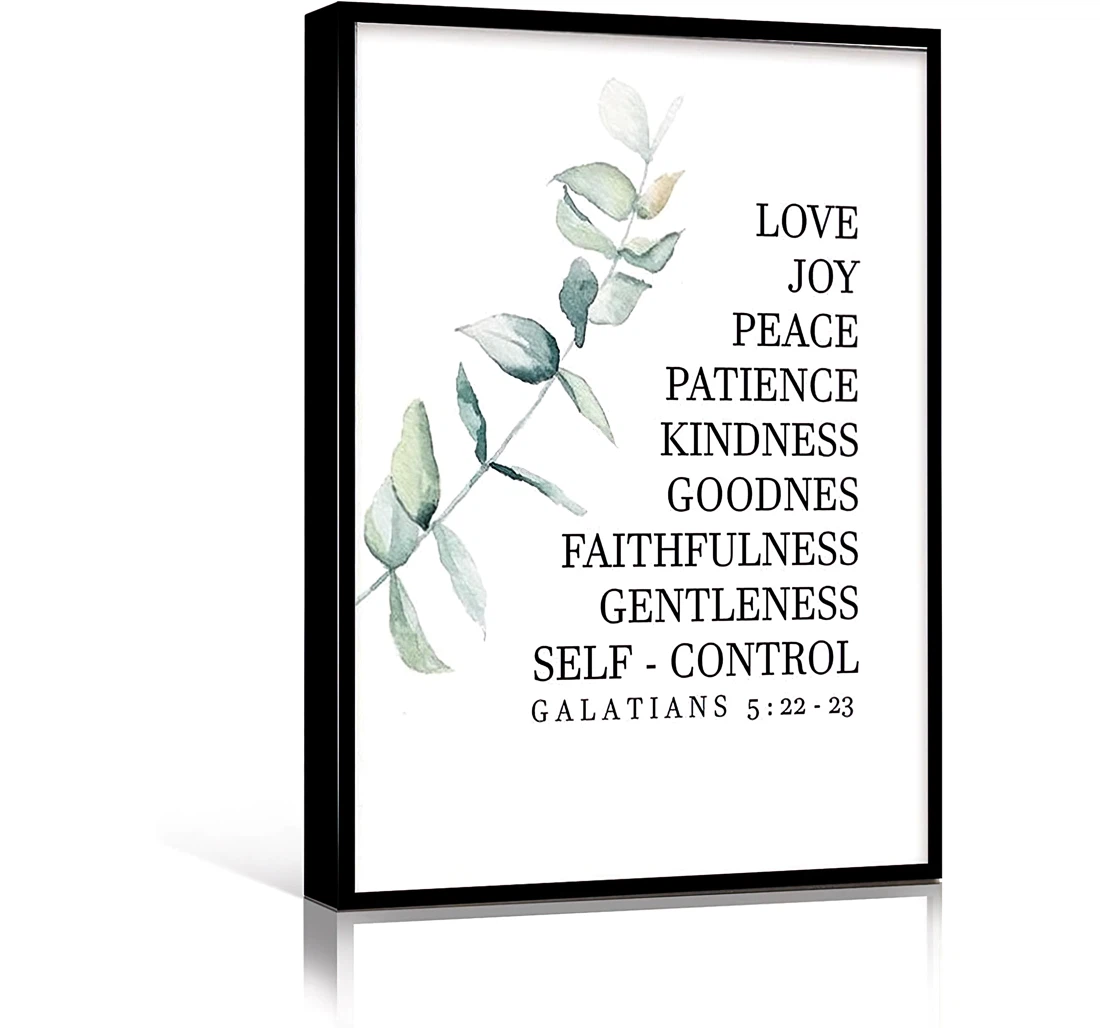 Love Joy Peace Christian Printed Poster, Framed Canvas, Wall Art