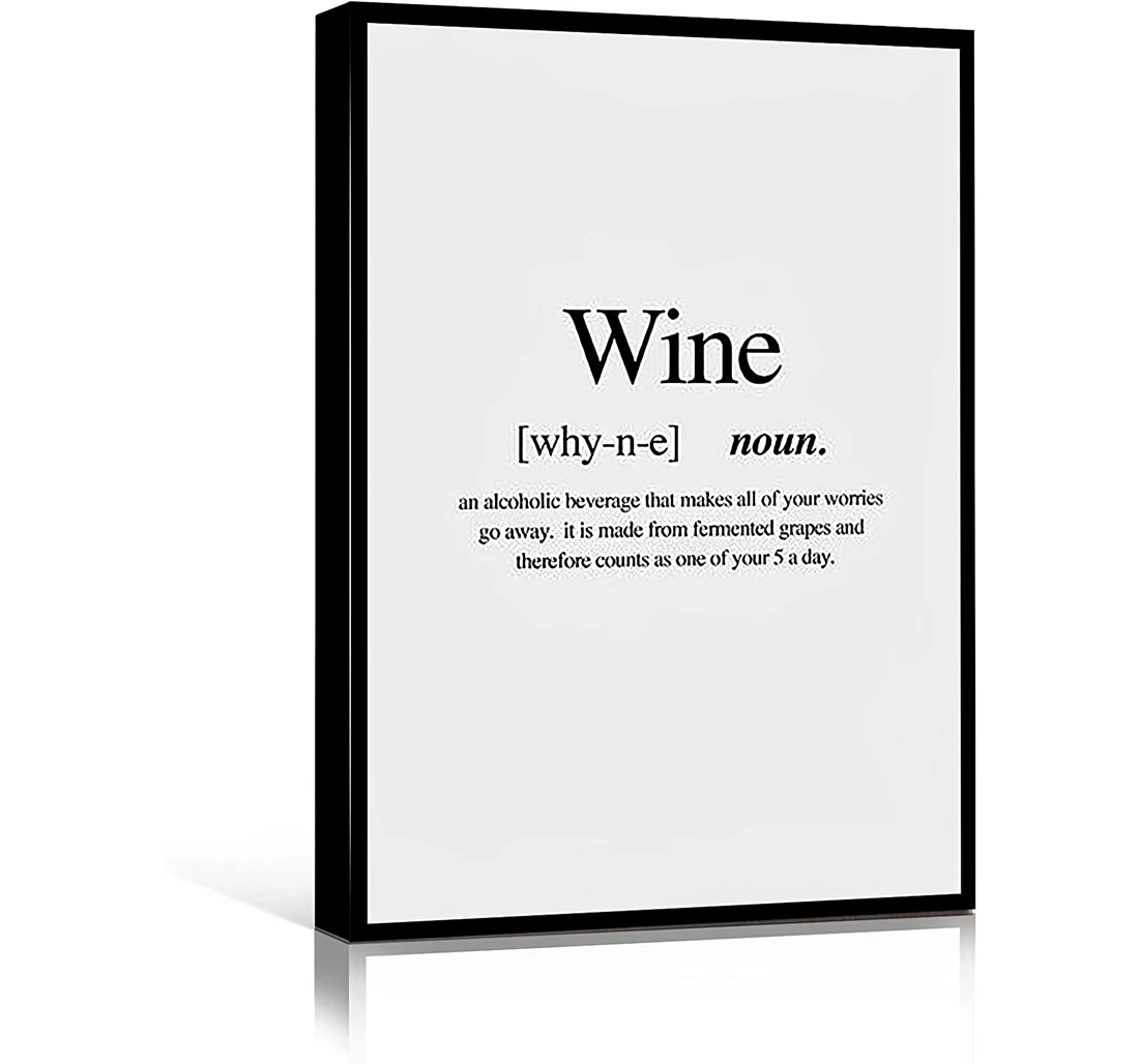 Wine Define Printed Poster, Framed Canvas, Wall Art