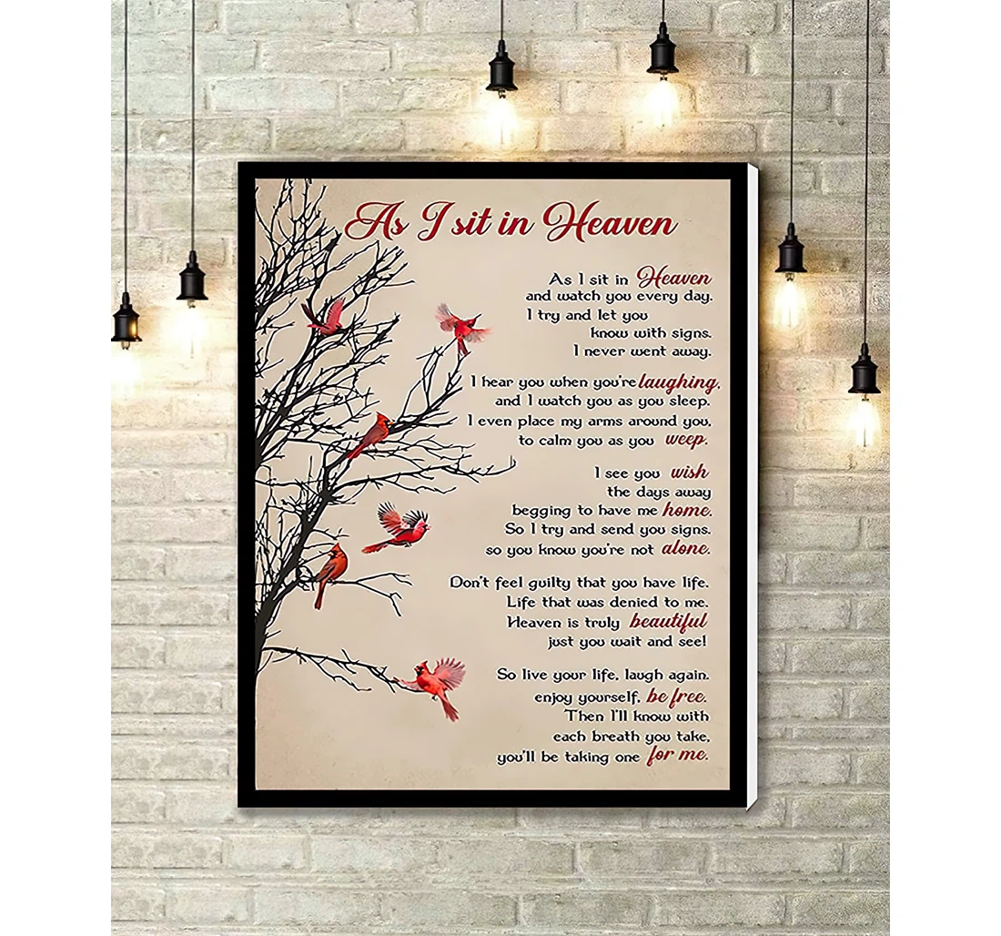 Cardinal As I Sit In Heaven Printed Poster, Framed Canvas, Wall Art