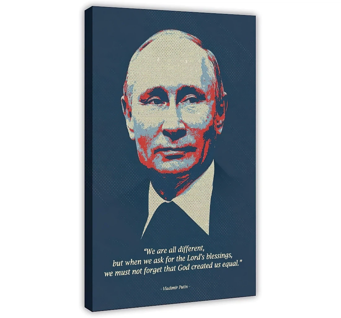 Celebrity Vladimir Putin Printed Poster, Framed Canvas, Wall Art