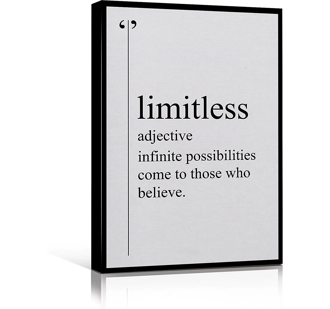 Dental Mini Limitless Definition Black And White Entrepreneur Printed Poster, Framed Canvas, Wall Art