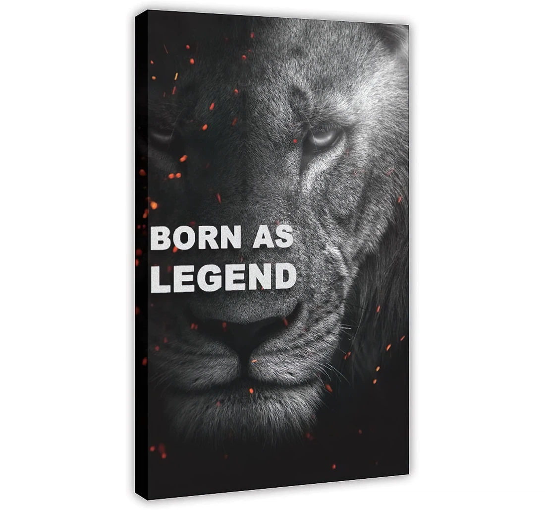 Wild Lion Born To Legend Printed Poster, Framed Canvas, Wall Art