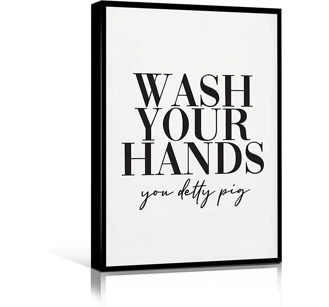 Wash Your Hands Detty Pig Sex Education Printed Poster, Framed Canvas, Wall Art