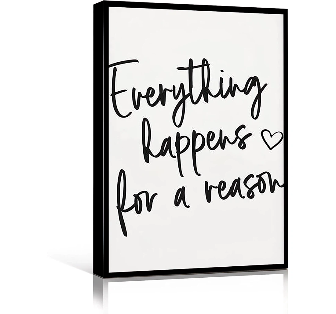 Nachic Mount Everything Happens A Reason Printed Poster, Framed Canvas, Wall Art