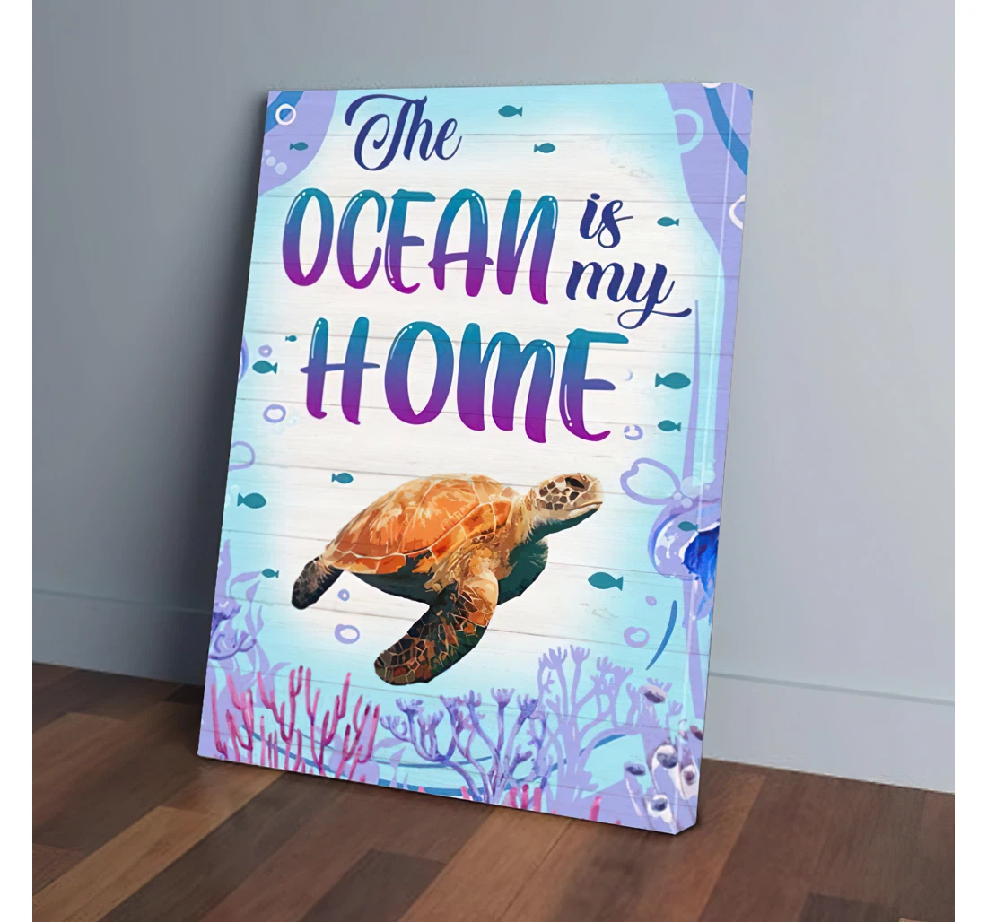 The Ocean Is My Turtle Printed Poster, Framed Canvas, Wall Art