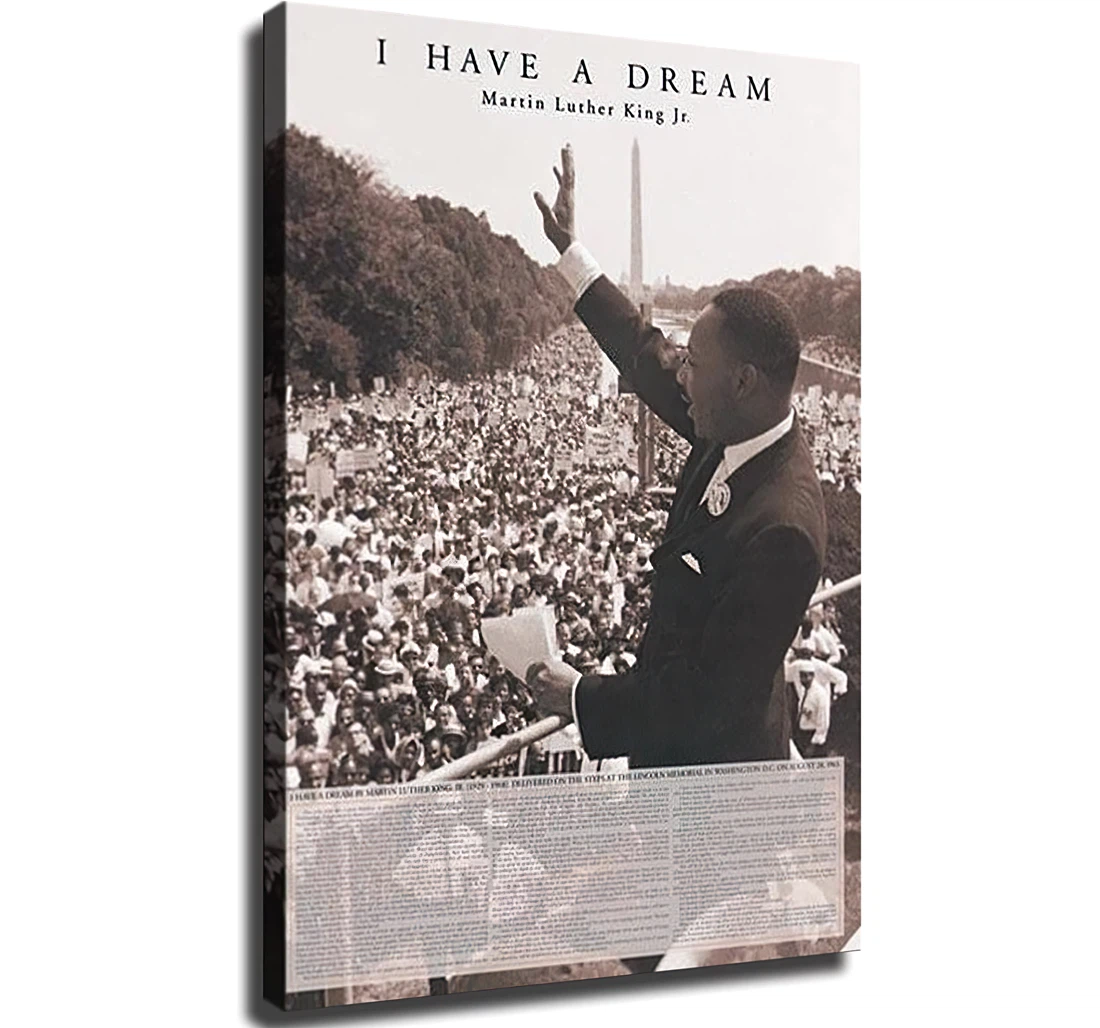 Martin Luther King I Have A Dream Speech Printed Poster, Framed Canvas, Wall Art