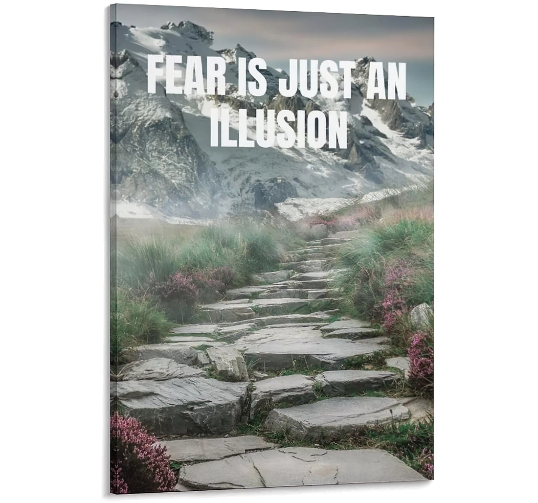 Fear Is Just An Illusion And Family Printed Poster, Framed Canvas, Wall Art