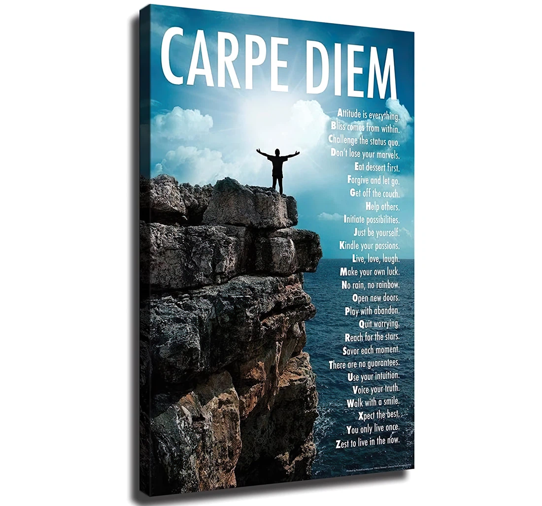 Carpe Diem Az Printed Poster, Framed Canvas, Wall Art