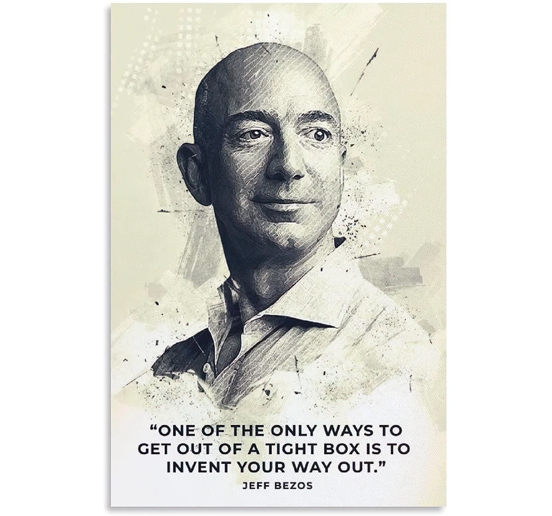 Quotes Jeff Bezos And Family Printed Poster, Framed Canvas, Wall Art