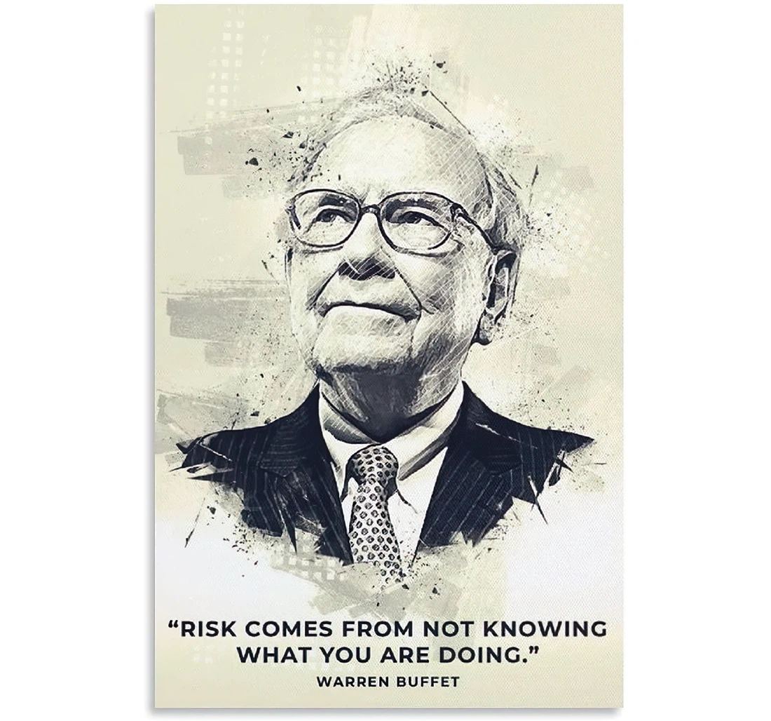 Quotes Warren Buffett And Family Printed Poster, Framed Canvas, Wall Art