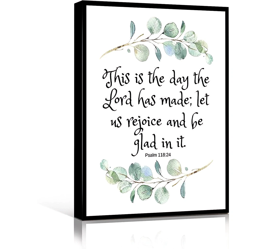 Baby Girls Quotes This Is The Day The Lord Has Made Bible Verse Christian Psalm Printed Poster, Framed Canvas, Wall Art