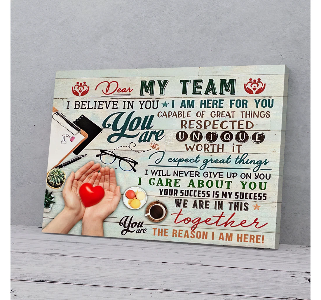 Dear My Team Social Worker Gifts Printed Poster, Framed Canvas, Wall Art