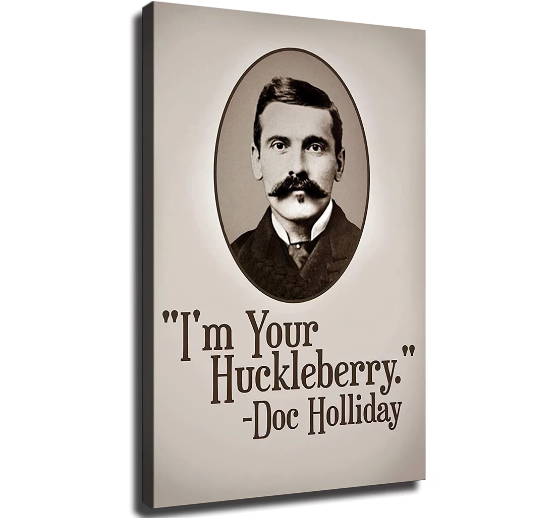 Huckleberry Doc Holliday Famous Printed Poster, Framed Canvas, Wall Art