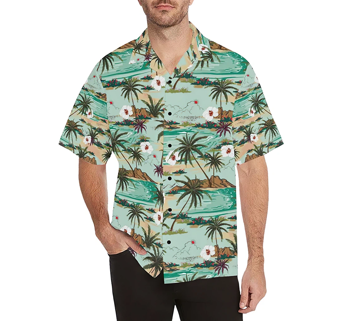 Personalized Pacific Island Pattern Design A Camping Travel Fashion Hawaiian Shirt, Button Up Aloha Shirt For Men, Women