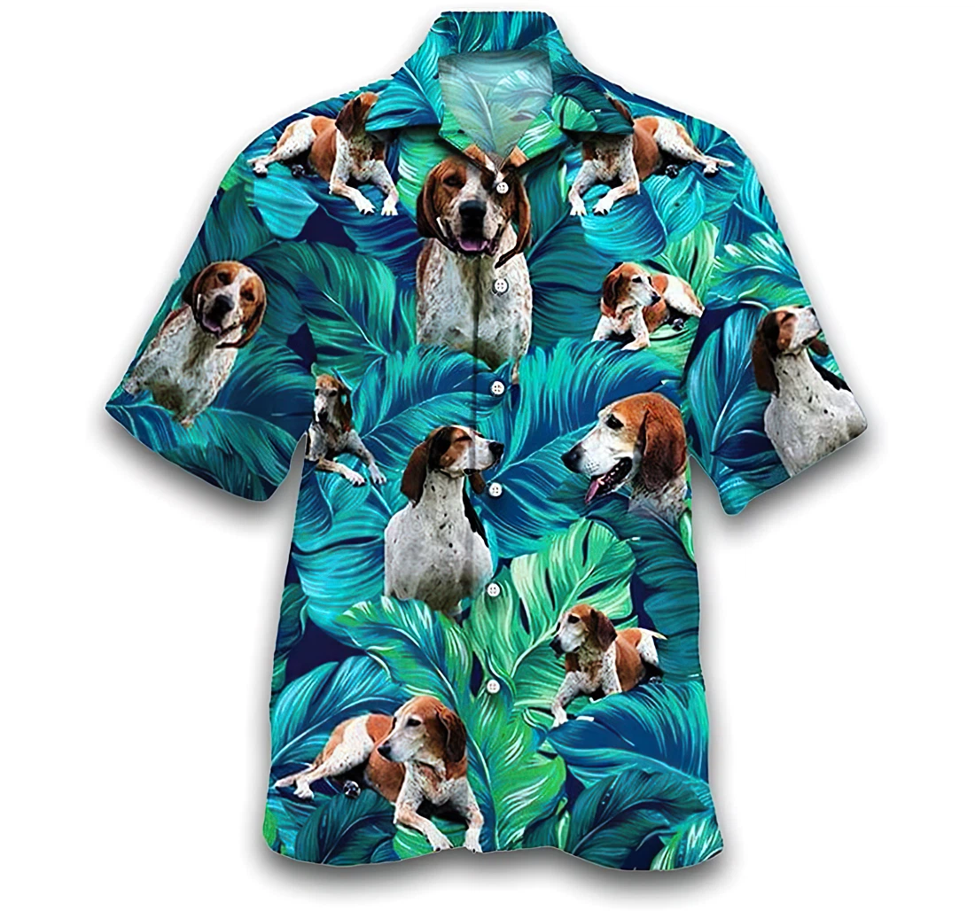 Personalized Lovely American English Coonhound Dog Beach Summer Hawaiian Shirt, Button Up Aloha Shirt For Men, Women