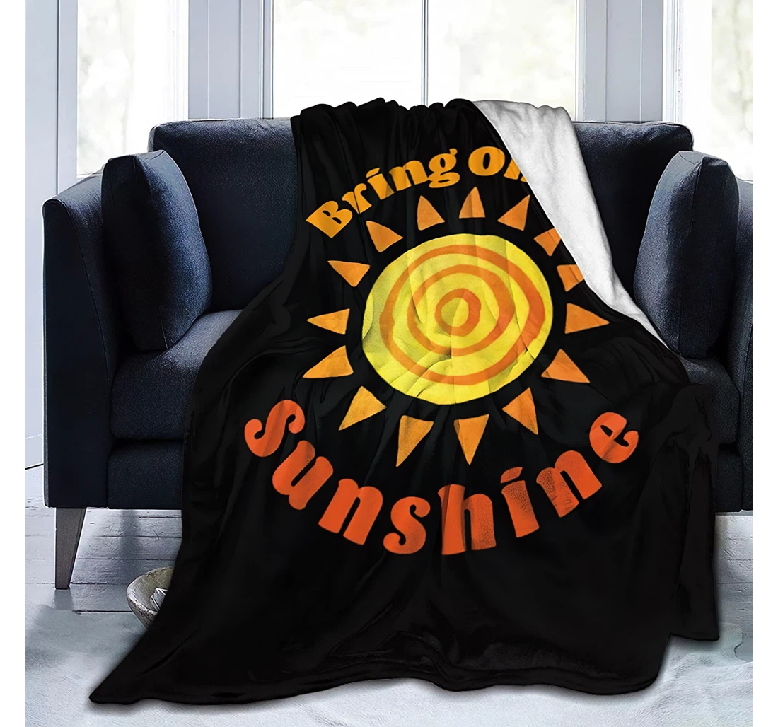 Personalized Bring On The Sunshine 6 Travelling Camping Kids Adults Sherpa Fleece and Quilt Blanket