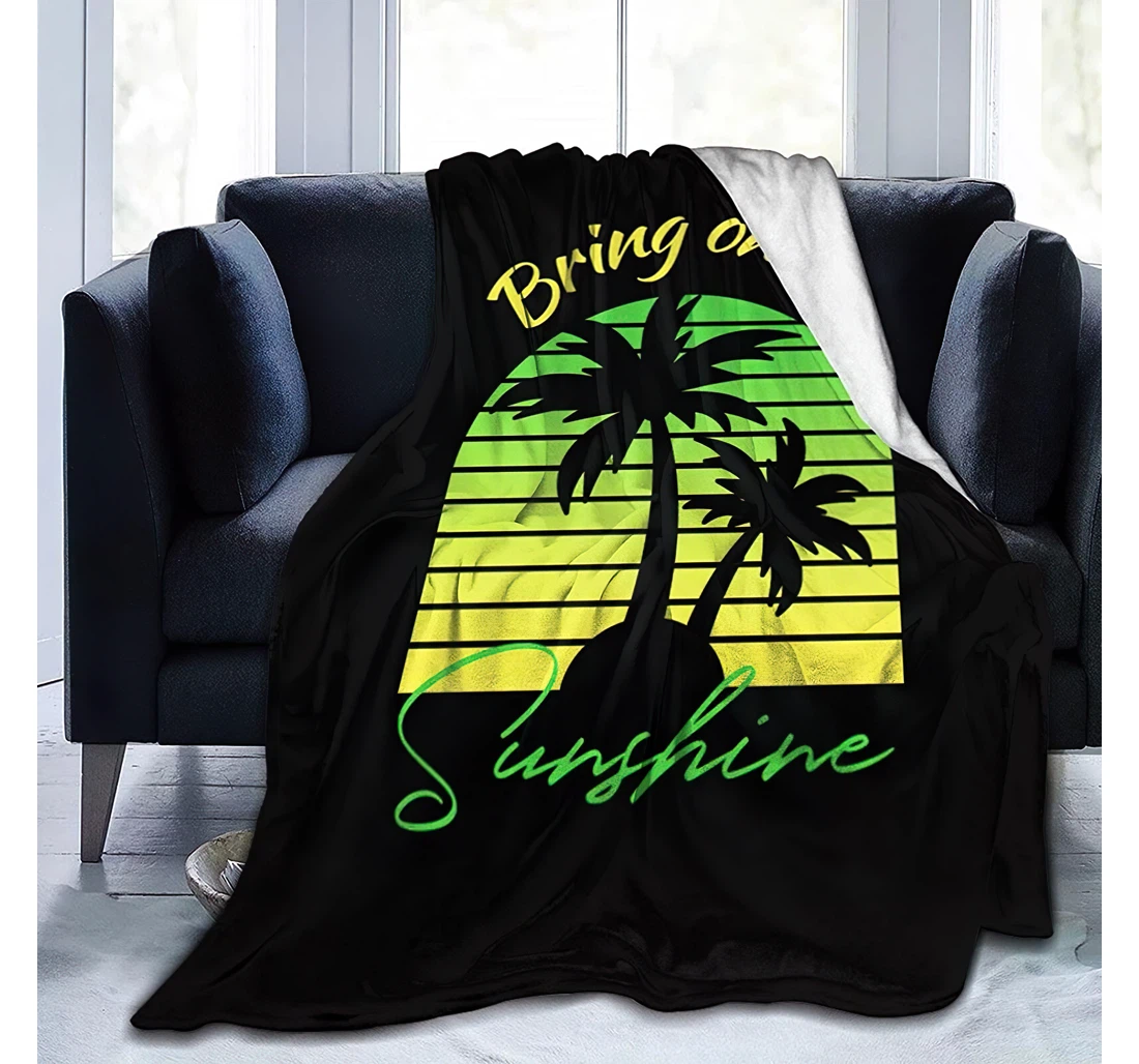 Personalized Bring On The Sunshine 5 Travelling Camping Kids Adults Sherpa Fleece and Quilt Blanket