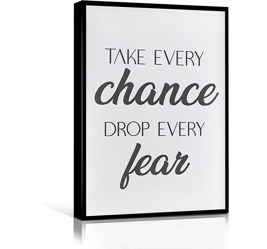 Poster, Canvas - PERSONALITY MURAL Teen Take Every Chance Drop Every Fear Sayings Print Wall Art