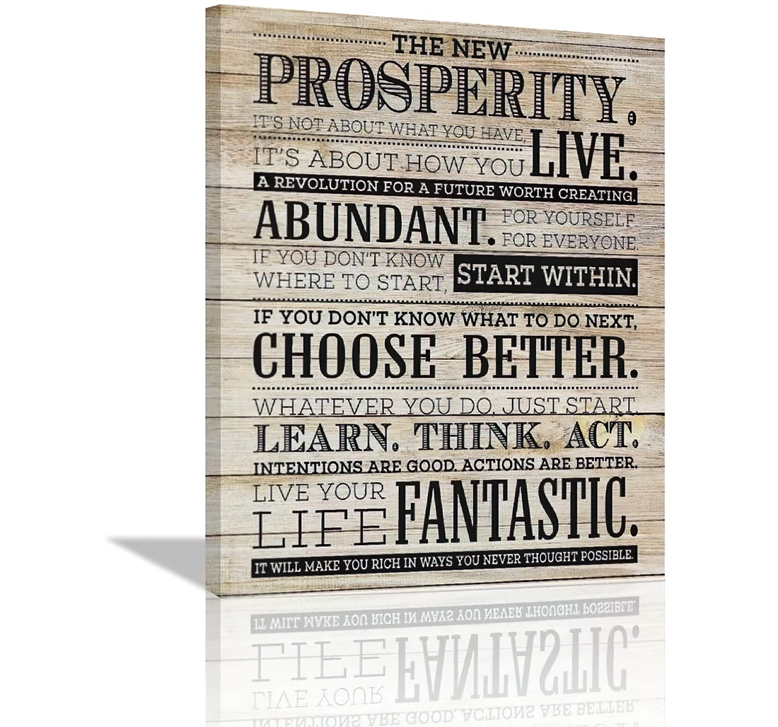 Poster, Canvas - The New Prosperity, Quotes In This Positive Teamwork Vintage Print Wall Art