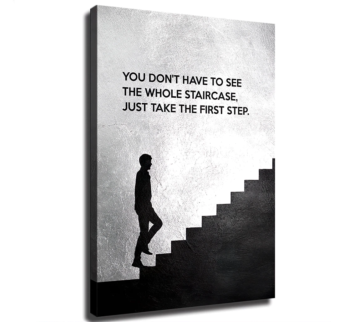 Poster, Canvas - Just Take The First Step Print Wall Art