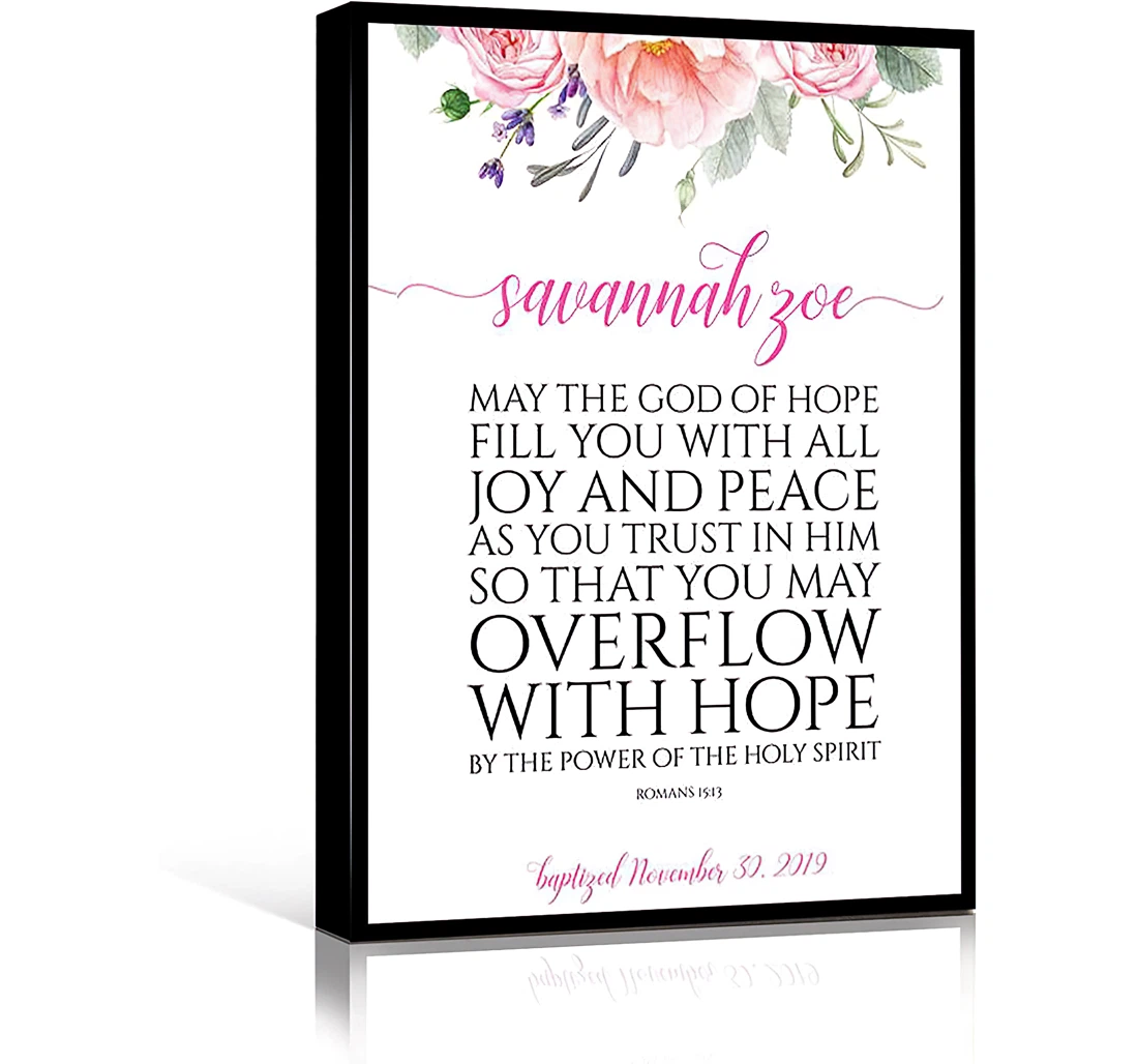 Poster, Canvas - Guidance Counselor Quotes Christening Girl Baby Baptism Keepsake Scripture Custom Name And Date Perfect As Print Wall Art