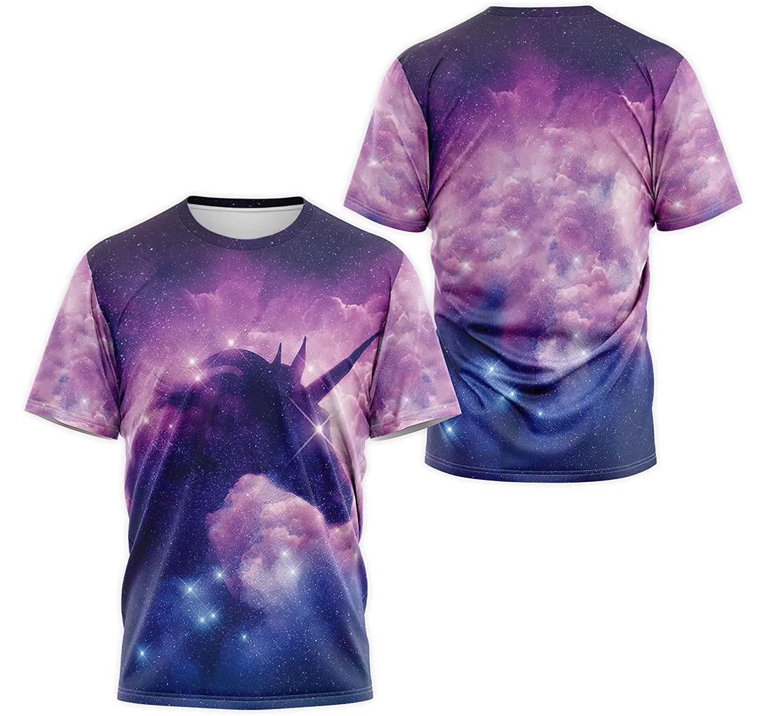 T-Shirt, Hoodie - Purple Blue Galaxy Unicorn 3D Printed