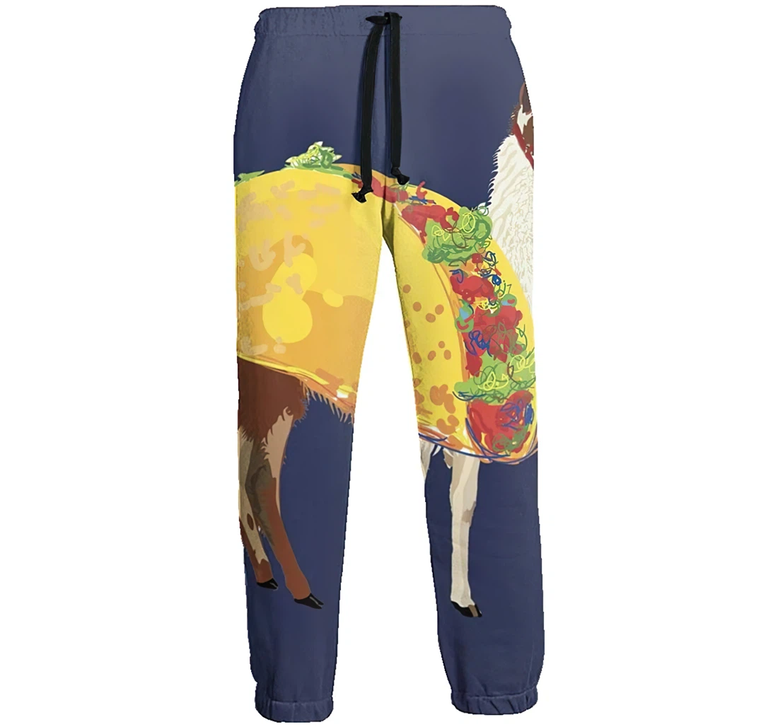 Llama Clip Art Funny Sweatpants, Joggers Pants With Drawstring For Men, Women