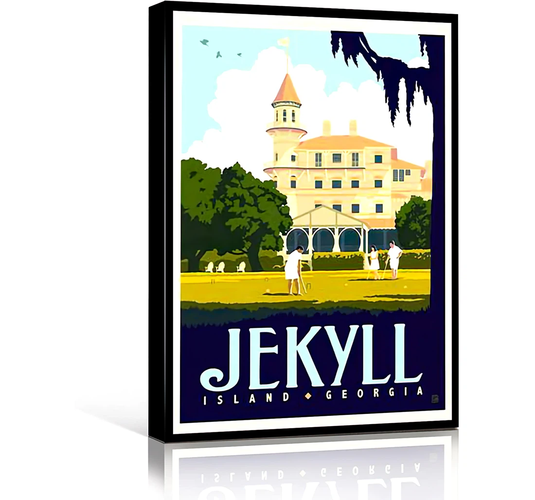 Poster, Canvas - Counselor Jekyll Island Travel Ga Georgia Vintage Basket First Print Wall Art